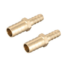 TA-VIGOR 2Pcs Straight Brass Barb Fitting Reducer, 12mm to 8mm Brass Reducer Fittings Straight Connector for Water Gas Oil Boat Air Pipe