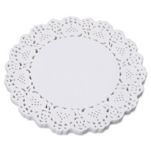 COMNICO White Lace Paper Doilies 150 PCS 6.5 inch Round Paper Doilies Disposable Paper Placemats Cake Packaging Pads for Wedding Tableware Food Decor