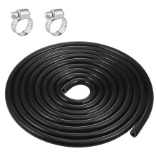 3 Meter Vacuum Silicone Tube, OD 10MM High Performance Vacuum Hose, 110PSI Max Pressure, Flexible Silicone Pipe with 2 Clamps for Air Water Transfer