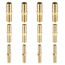 12 Pcs 6mm 8mm 10mm Brass Barb Hose Fittings, 2 Way Straight Hose Barb Fittings, Straight Connector Coupler, Brass Barb Connectors for Air Pipe Air L