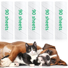 Onlyesh 450 Sheets Lint Roller Refills, 16CM Extra Sticky, 5 Rolls, 90 Sheets per Roll, Large Lint Roller for Pet Hair, Cat & Dog, Dust & Fluff from