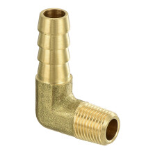 sourcing map Brass Hose Barbed Elbow Fitting 5/16" Barbx1/8 NPT Male 90 Degree Brass Barb Pipe Fitting for Water Fuel Air