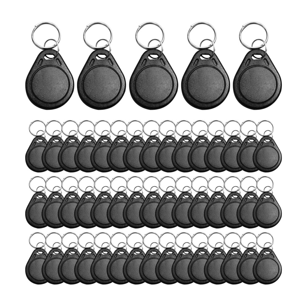 50Pcs 125Khz Writable Rfid Proximity Keyfobs, Black T5577 Fob Tag Rewritable Rfid Keychains Nfc Token Tags Used To Copy/Clone Card 12277063