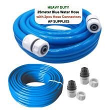 AP Supplies 25m Blue 1/2in 3ply Food Grade Water Hose with Click-Lock Connectors for Caravan, Motorhome & Boat