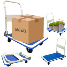 Trendi Heavy Duty Aluminium Folding Sack Trolley - 150KG Hand Truck Barrow with Folding Handle & Wheels for Garden & Pallet Transport - Foldable Desi