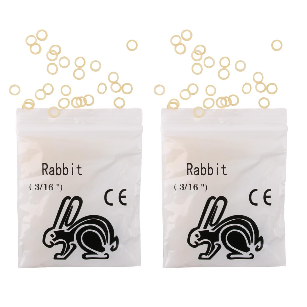Yyclipy Dental Orthodontic Elastics Rubber Bands Braces Bands With 2Packs, 200Pcs Braces Rubber Bands For Teeth Gap,Crooked Teeth,Braces (Rabbit 3/16" 4.5Oz)