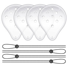 4 Pcs Transparent Eye Shield, Eye Shield After Cataract Surgery, Eye Patches for Adults, Ventilated 9-Hole Protective Eye Patches with Adjustable Str
