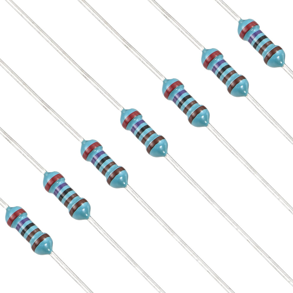 Yokive 100Pcs 2.7K Ohm Resistor, 1/4W (0.25W) Metal Film Fixed Resistor, Tolerance +/-1% Resistors, Rohs Certificated 61126473