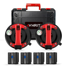 Avhrit Electric Glass Suction Cup, Glass Sucker Lifter With Pressure Guage, 4x 2400mAh Battery, Lcd Display & Auto Hold Up to 270KG Heavy Duty Vacuum