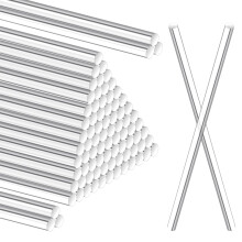 Heclia 100 Pcs 8 Inch Clear Acrylic Rods Round Plastic Cylinder Rods for DIY Crafts Plant Support Stakes Cake Decorations Cabling Piping Projects Art
