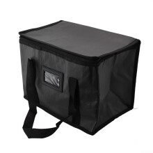Large Insulated Bags for Food Delivery, Thermal Warm/Cold Bag for Pizza Takeaway, Black Color (28L)