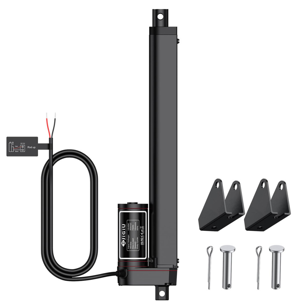 Jigiu 12V Actuator Heavy Duty 165Lbs/750N Linear Actuator 12" Linear Motion Actuators With Mounting Brackets & Ip65 Protection For Car Rv Electric Do 80104483