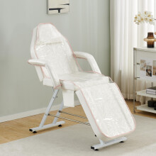 PVC Protective Waterproof Cover for Beauty Bed 18459cm Premium Plastic Clear Massage Table Cover for Spa, Salon (PINK)