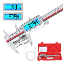 Rechargeable Digital Vernier Calipers 150mm/6 Inch, Waterproof Electronic Caliper Tool with Large LCD Backlit Screen & Precision Measurement, Inch/Mi