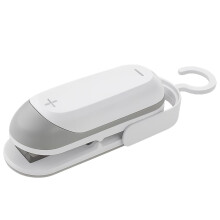 Mini Bag Sealer, 2 in1 Bag Sealer Heat Seal with Cutter, Portable Easy Seal Bag Sealer for Chip, Plastic Bags Food Storage Snacks, White