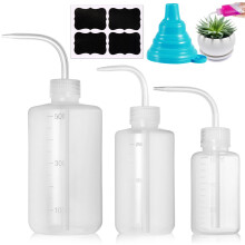 Nadisean 3Pcs Wash Bottle 500ml 150ml 250ml, Plastic Lab Wash Bottles, Tattoo Wash Bottles with Scale Labels, Squeeze Bottle No Spill Bend Mouth Wate