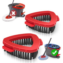 NEWE Scrub Mop Head for Vileda EasyWring 2 Tank System, 2 Pcs Scrubber Brush Attachments, Triangle Spin Mop Hard Bristles Cleaning Brush Replacement