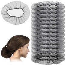50 Pack Black Hair Nets Nylon Hair Nets for Food Service Workers Elastic Mesh Hair Net for Hair Bun Hairnets for Dancing Sleeping Invisible Hair Nets
