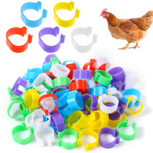 120 PCS Chicken Leg Bands, 16mm Poultry Foot Rings, 6 Color Chicken Tags for Legs Plastic Clip-on Ankle Tags for Chickens Ducks Birds Flock Managemen