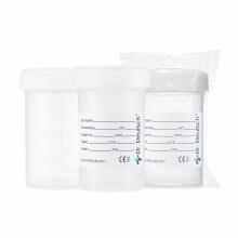 10 Pack Dr. Deutsch Urine Sample Bottles 60ml | Individually Sealed, Leak-Proof Specimen Pots with Lid & Printed Label | Sterile Medical Collection |