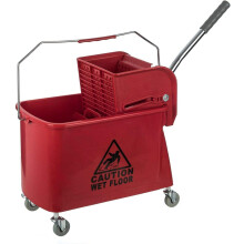 Curvaso Kentucky Mop Bucket Set 20L Heavy Duty Floor Cleaning with Wringer System, Pole & 2 Mop Heads Commercial Grade Home, School, Office & Shops (