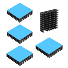 Awxlumv 5PCS Heat Sink 35x35x10mm / 1.38x1.38x0.39 inch Aluminum Small Heatsink with Double Sided Thermal Tape for CPU IC LED Board Cooler for Coolin