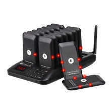 Retekess TD157 Restaurant Pager System, 500M Pagers and Beepers, 16 Pagers, Easy to Use, Large Capacity 300 mAh Battery, 998 Channels, Touch Keypad,