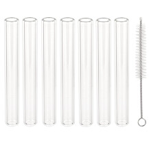 OLYCRAFT 12Pcs Glass Tube with 4Pcs Nylon Pipe Brushes Borosilicate Glass Tube Clear Borosilicate 12mm OD 1.5mm Thick Wall Tubing 4 Inch Long Clear T