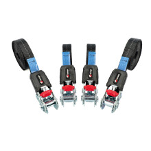 TENSYS Heavy Duty Ratchet Straps - 4 Pack 25mm Wide Tie Down Straps with Buckles for Moving, Cargo, Roof Rack, Motorcycle Accessories, Furniture, and