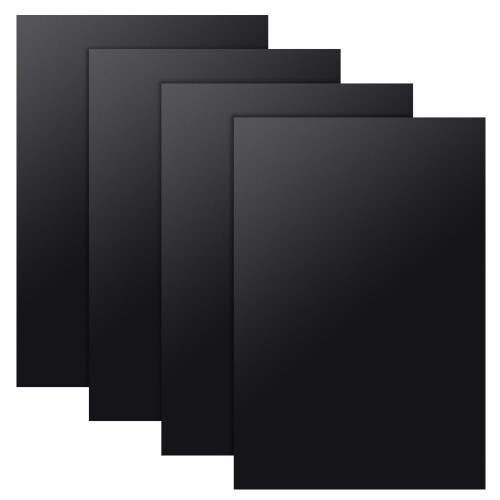 OLYCRAFT 4 Sheets Black ABS Plastic Sheet 30x20cm ABS Plastic Plates 1mm Thick Hard Plastic Sheet for Architectural Models Sand Table Building Model