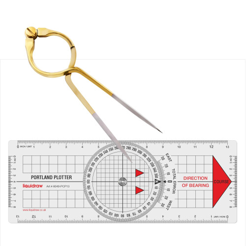 Liquidraw Portland Course Plotter and 8in Single Handed Straight Divider