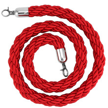 QWORK 1.5M Red Twisted Queue Rope, Stanchion Rope Barriers, for Hotels, Clubs, Banks, and Events
