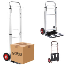 Trendi Heavy Duty Folding Hand Truck - Aluminum Trolley with 90KG Capacity, Foldable Multi-Purpose Sack Barrow for Shopping, Camping, Garden & Pallet