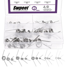 Swpeet 45Pcs 15 Sizes 45/90/120 Degree Stainless Steel Torsional Springs Assortment Kit, Mechanical Small Torsion Spring for Home Repair Woodworking