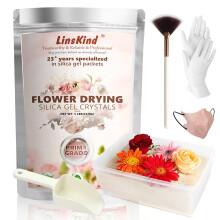 LinsKind Silica Gel Flower Drying Crystals, 2LBS Flower Drying Silica Gel Crystals, Rechargeable Flower Preservation kit, 8 in1 Moisture Absorbers Si