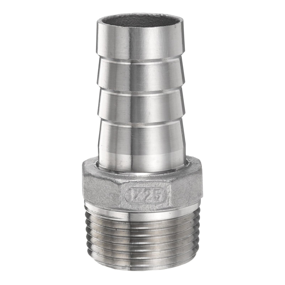 Sourcing Map Stainless Steel Hose Barb Fitting 1" (25Mm) Barbed X Dn25 Npt Male Pipe Fitting Air Hose Barb Fittings Coupler Thread Connector Adapter 83169526