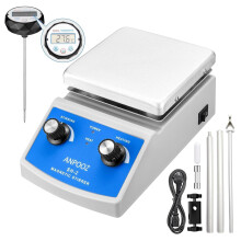 Hot Plate with Magnetic Stirrer with Stirring Bar, Max 600F Magnetic Hot Plate Stirrer with Thermometer, 2L Max Capacity Hot Plate Stirrer with Stan