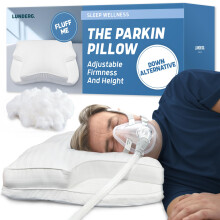 Lunderg Parkin CPAP Pillow for Side & Back Sleepers - The Only Down Alternative with Adjustable Filling & 100% Cotton Case - Reduce Air Leaks & Mask