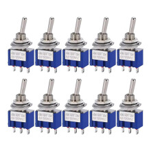 Hailege 10pcs MTS-103 SPDT Toggle Switch ON/OFF/ON 3 Pins 3 Position AC 125V/6A MTS103 SPDT Toggle Switch