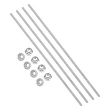 PATIKIL 4Set M6 x 1mm Fully Threaded Rods 12 Inch/300mm, 304 Stainless Steel All Threaded Rod Metric Right Hand Threads with 8Pcs Flange Hexagon Nut