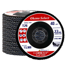 Okeno Select 10 Packs Flap Disc 115mm 40 Grit T29 Zirconia - Grinding & Finishing Discs for Metal, Wood, Steel, Fast Stock Removal with Precision