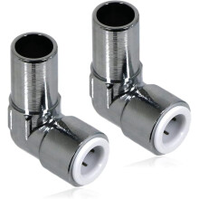 15mm x 10mm Pushfit Radiator Valve Chrome Reducing Elbow Pair