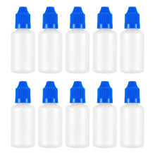 30ml Empty Plastic Eye Dripper Liquid Water Squeezable Dropper Bottle with Blue Cap Pack of 10