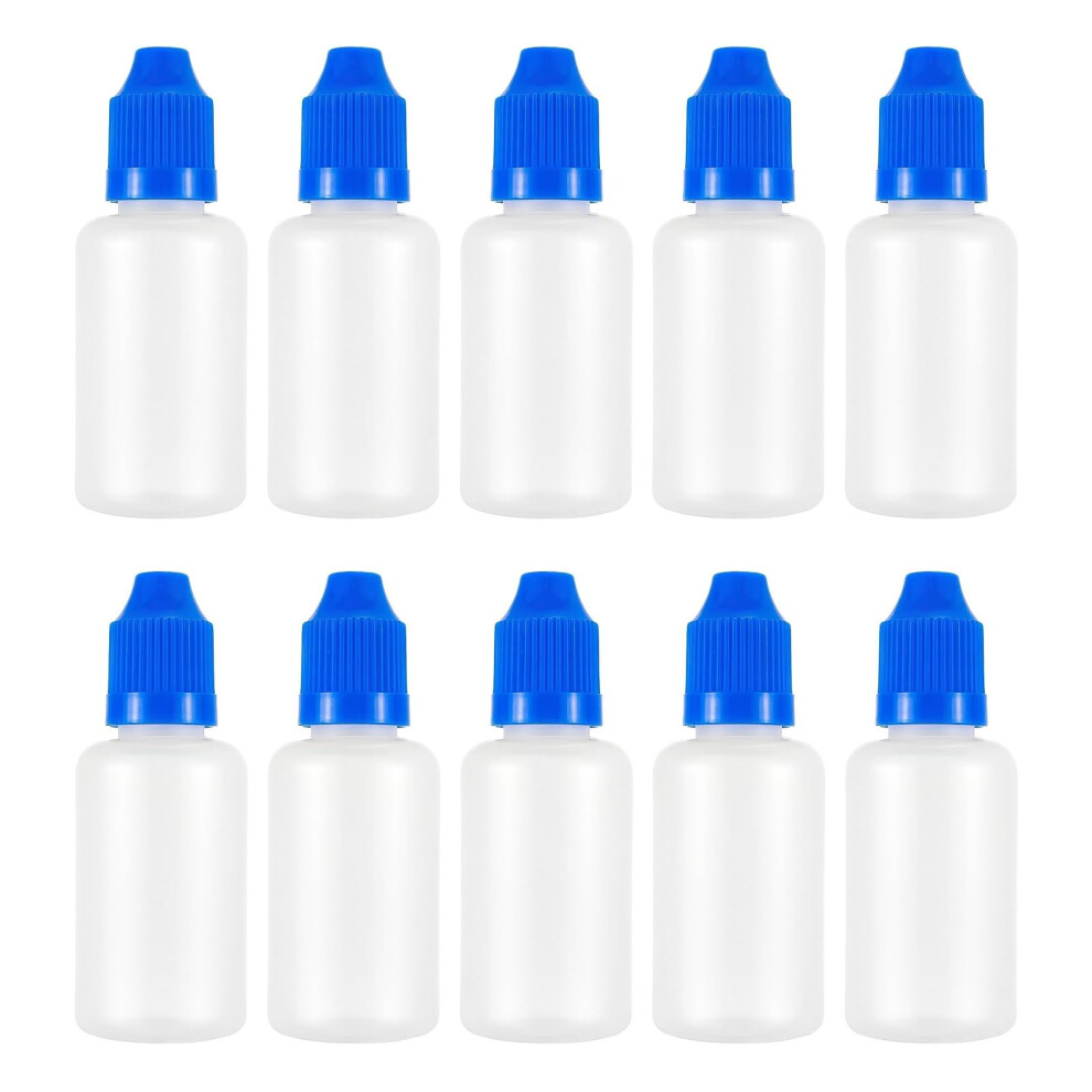 Swhstore Blue 30Ml Empty Plastic Eye Dripper Liquid Water Squeezable Dropper Bottle With Cap Pack Of 10
