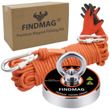 Magnet Fishing Kit, Strong Lift Magnet 500 LB(227 KG) Pulling Force Round Neodymium Magnets, River Magnets for Magnetic Fishing & Salvage in River, w