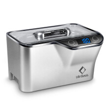 Ultrasonic Cleaner,LifeBasis CDS-100(Silver) Jewellery Cleaner 600ML 42KHz Silver Cleaner with 5 Timer Settings and Cleaning Basket Stand for Jewelry