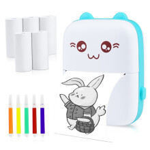 Mini Thermal Printer, Portable Photo Printer for Phone, Bluetooth Mini Label Printer, Sticker Maker Machine, Compatible with iOS and Android, with 5