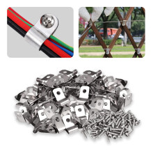 Sptchapn Wire Fence Clips Wire Clamps Agricultural Fencing Mounting Clips, Stain