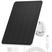 Solar Panel for Security Camera, 6W Solar Charger for Security Camera, Outdoor Camera, Doorbell and Outdoor Lighting with USB & USB-C Connection, IP6