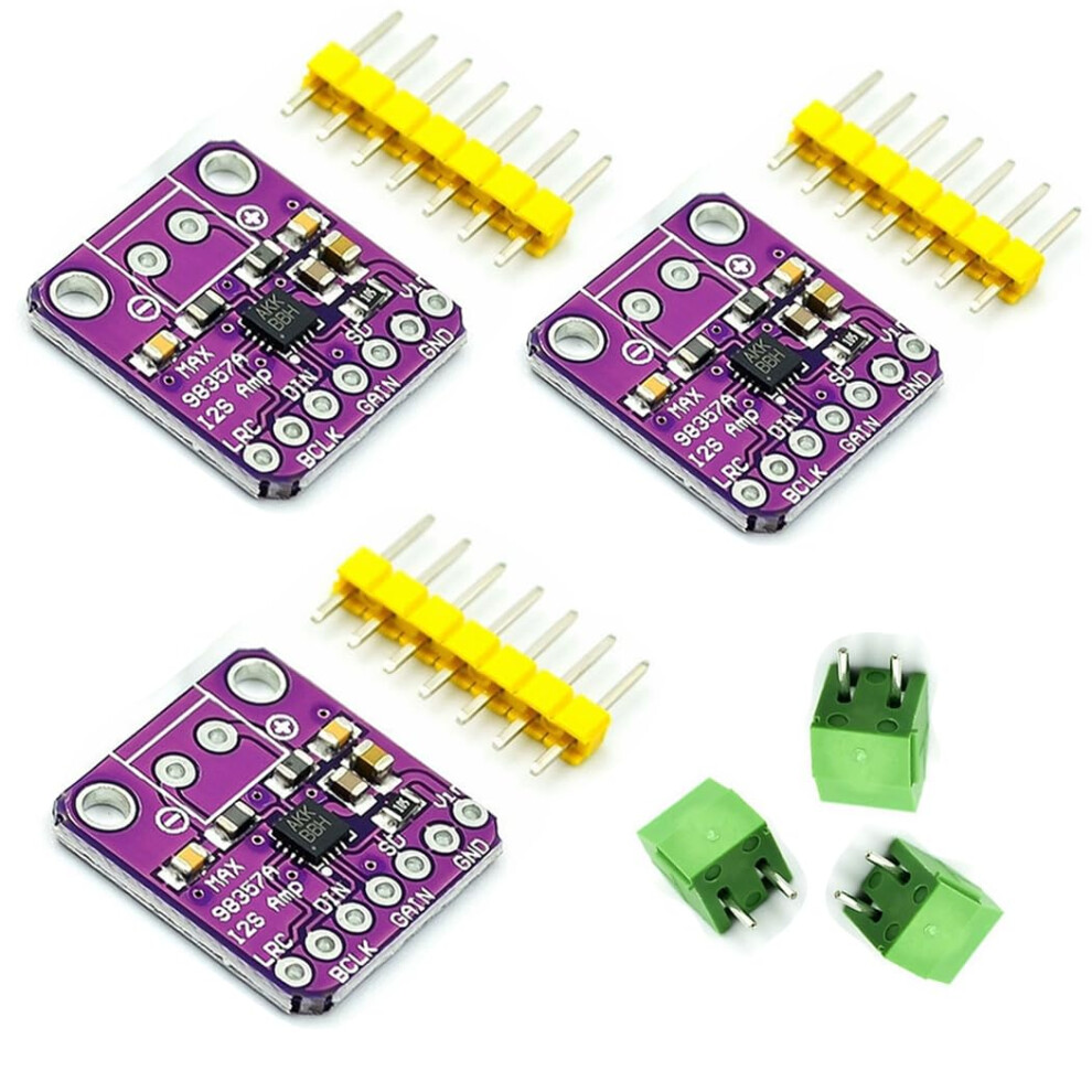 Hailege 3Pcs Max98357 Class D Audio Amplifier Board I2s 3W Dac Decoder Breakout Module Filterless Audio Amp Board 57421650